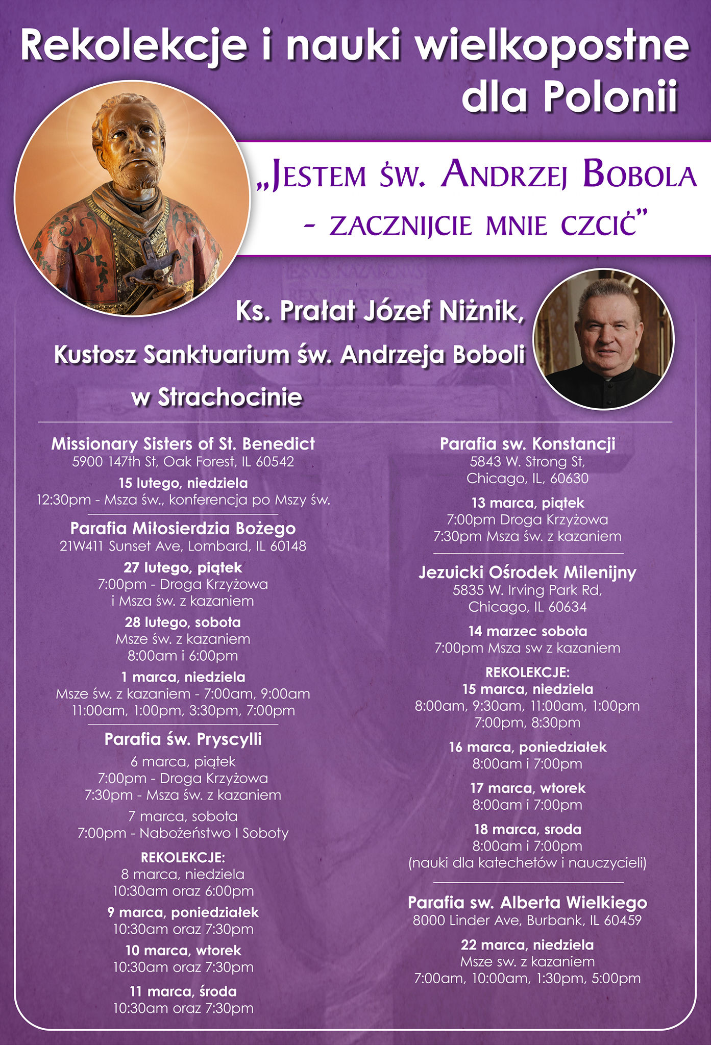 REKOLEKCJE WIELKOPOSTNE W JOM 14 - 18 MARCA 